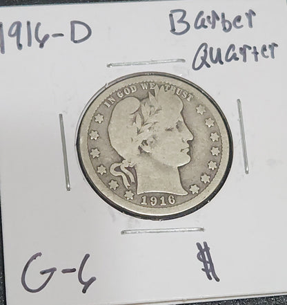 1916 D Barber Quater G-6 5461.6-A — Obverse
