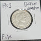 1902 Barber Quater FINE 5398.D15-A — Obverse
