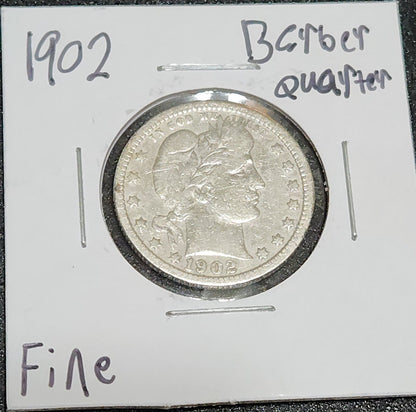 1902 Barber Quater FINE 5398.D15-A — Obverse