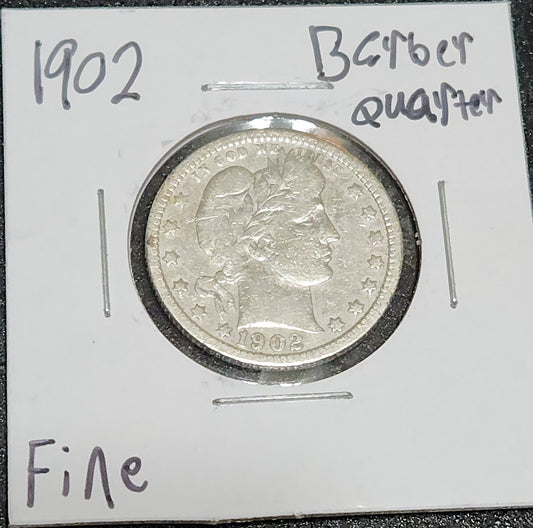 1902 Barber Quater FINE 5398.D15-A — Obverse