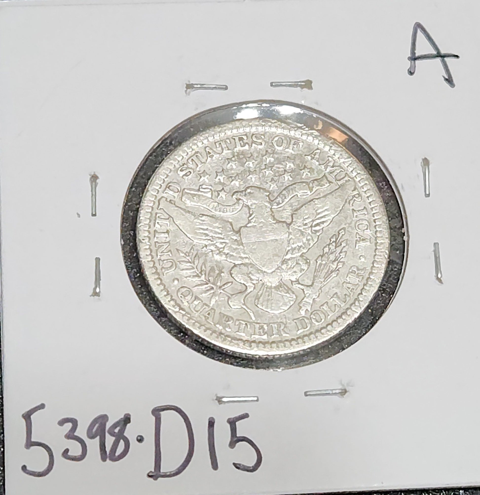 1902 Barber Quater FINE 5398.D15-A — Reverse