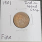 1901 Indian Head Cent FINE 1425.D15-A — Obverse