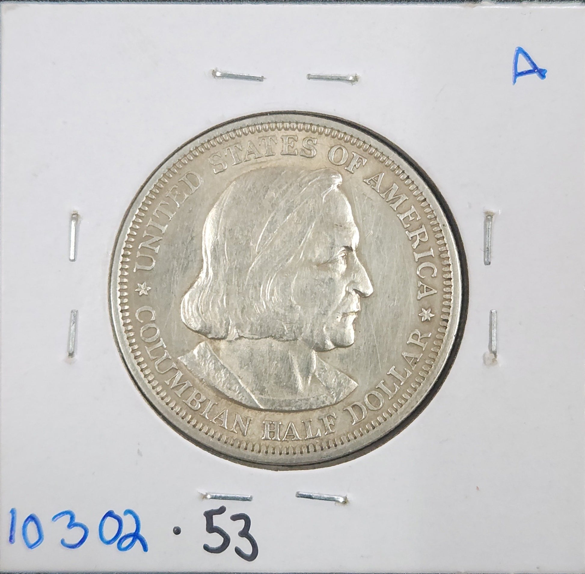 1892 Columbian Expo Classic Commemorative 10302.53-A — Reverse