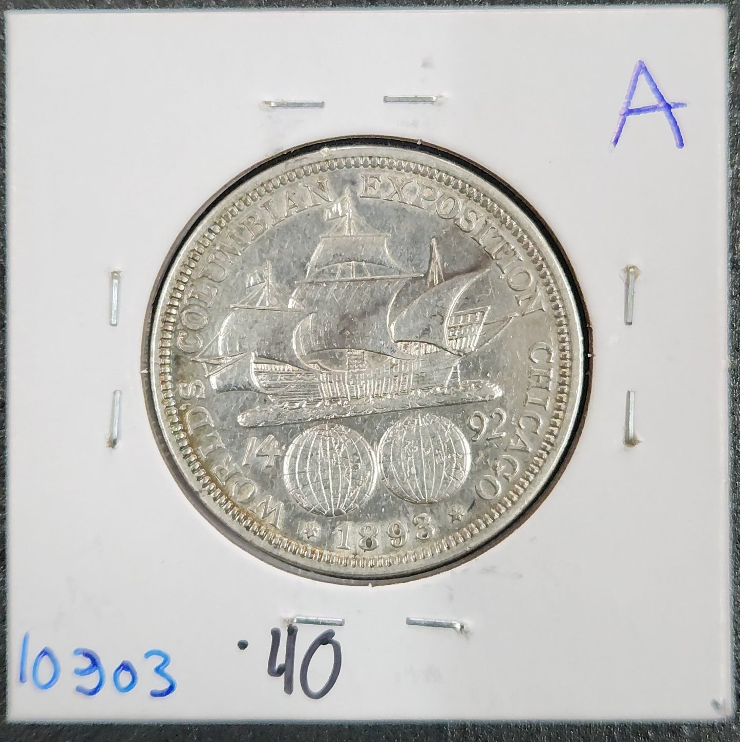 1893 Columbian Expo Classic Commemorative 10303.40-A — Reverse