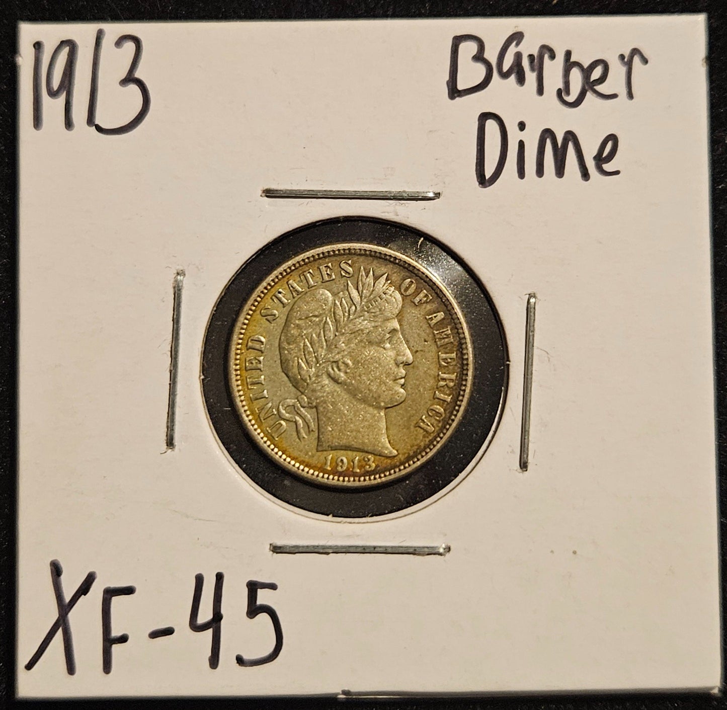 1913 Barber Dime XF-45 4342.45-A — Obverse