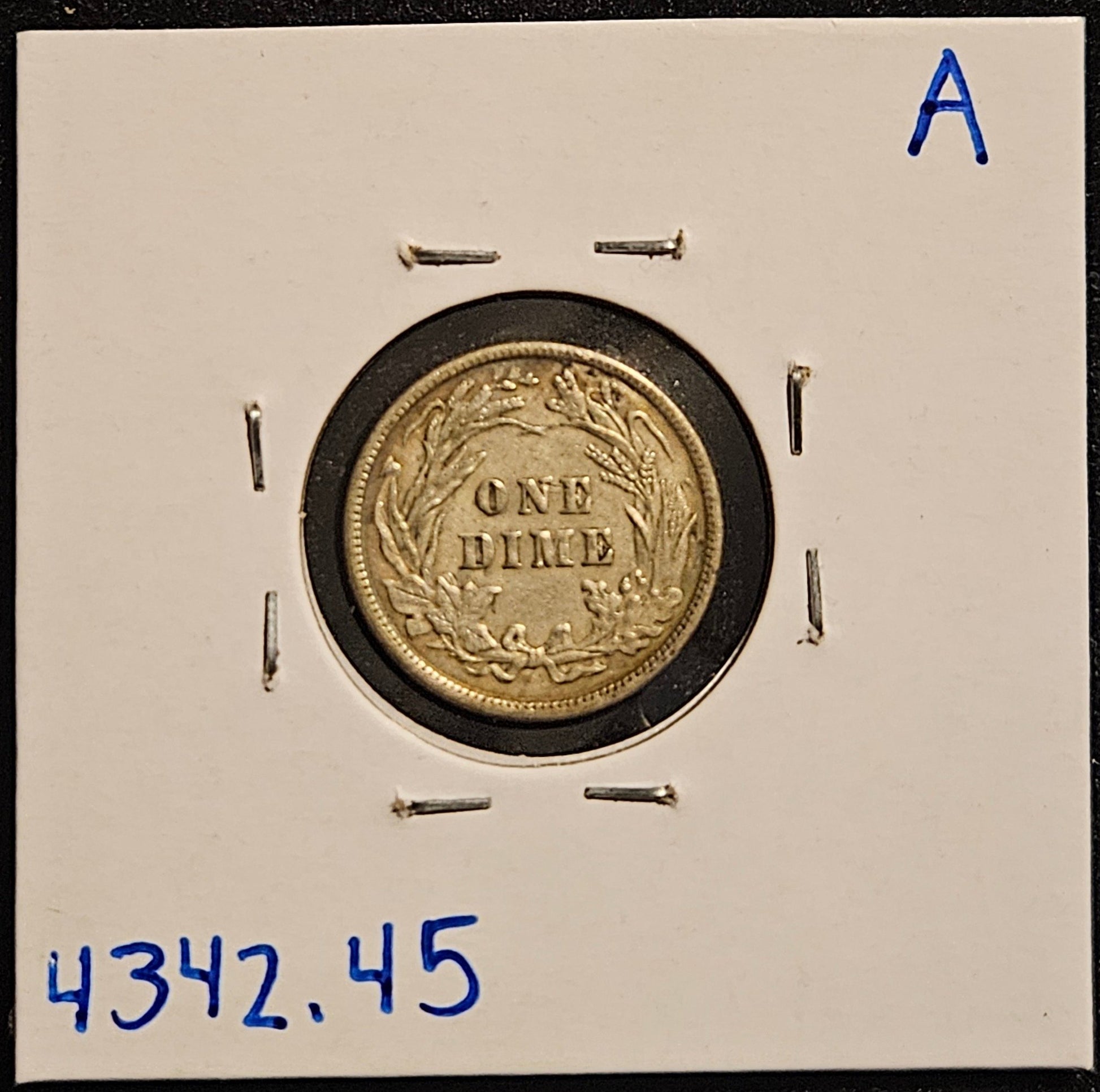 1913 Barber Dime XF-45 4342.45-A — Reverse