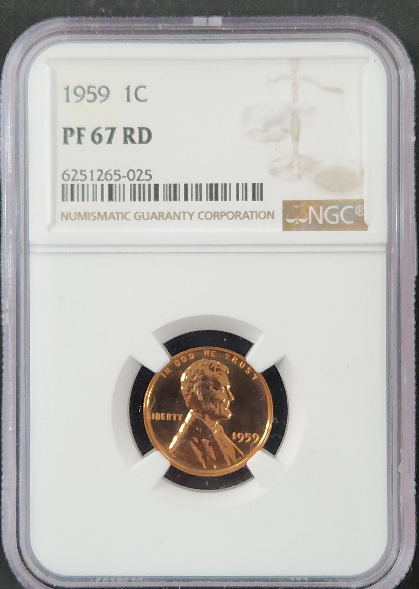 1959 Lincoln Cent PF67 RD 2183.67-06338667006251265025 2583.67-06338667006251265025 — Obverse