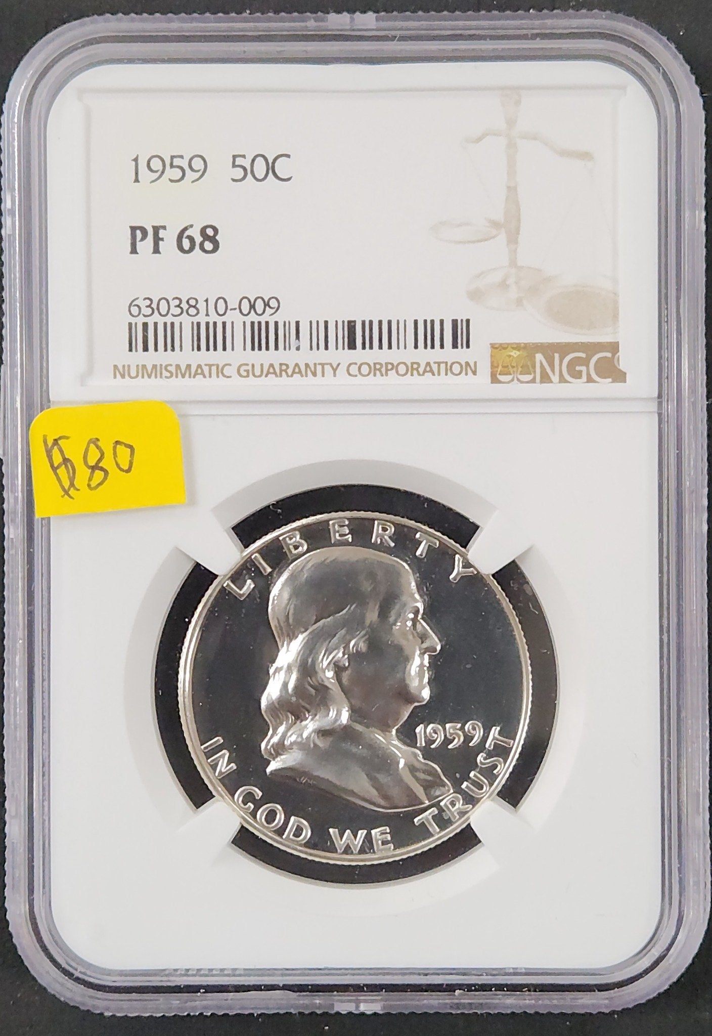 1959 Franklin Half Proof 68 6891.68-01670068006303810009 — Obverse