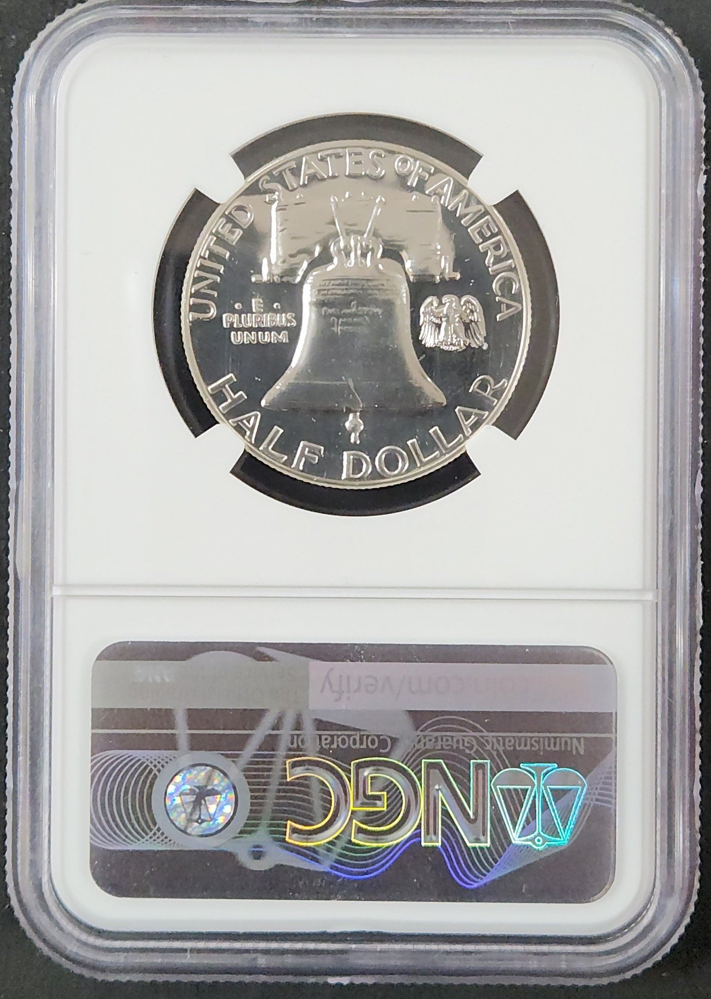 1959 Franklin Half Proof 68 6891.68-01670068006303810009 — Reverse