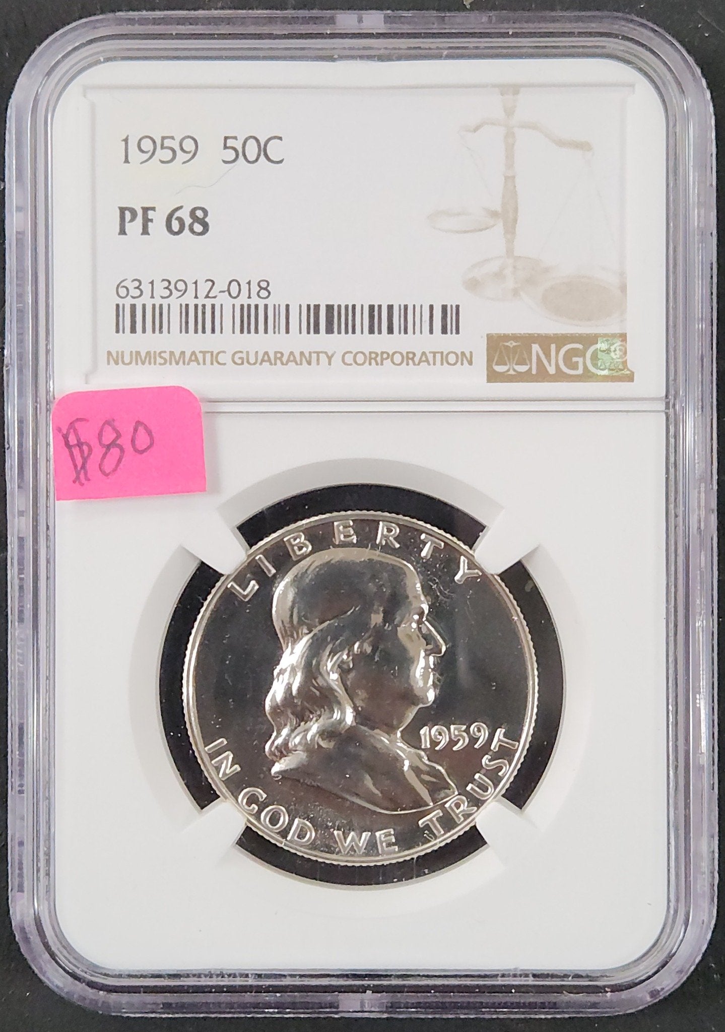 1959 Franklin Half Proof 68 NGC 6891.68-01670068006313912018 — Obverse