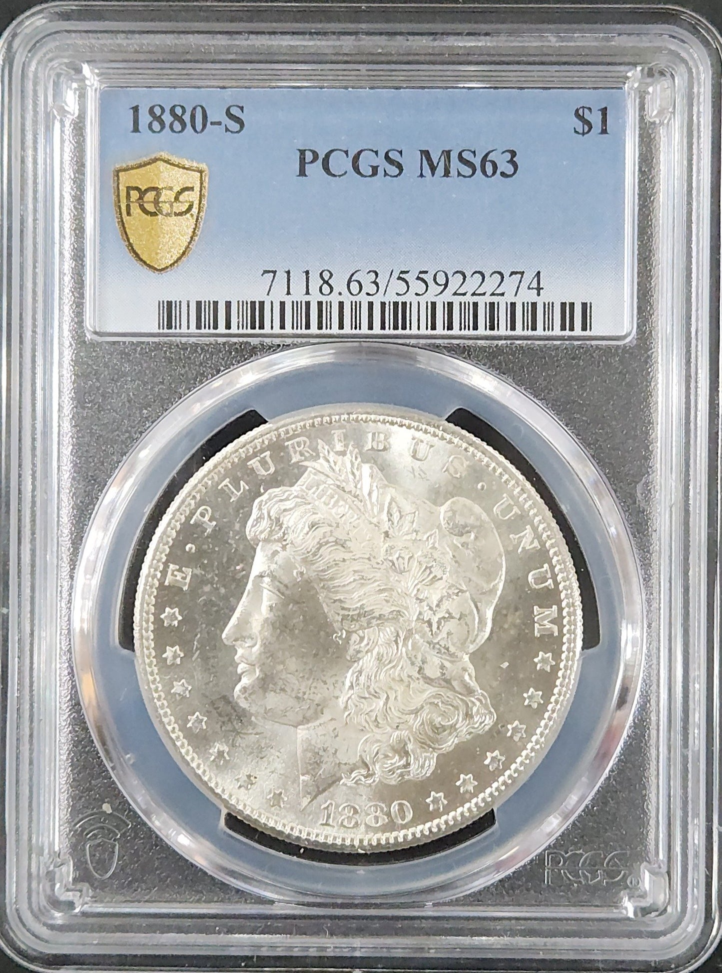1880-S Morgan Dollar MS63 PCGS 7476.63-1000071180063055922274 — Obverse