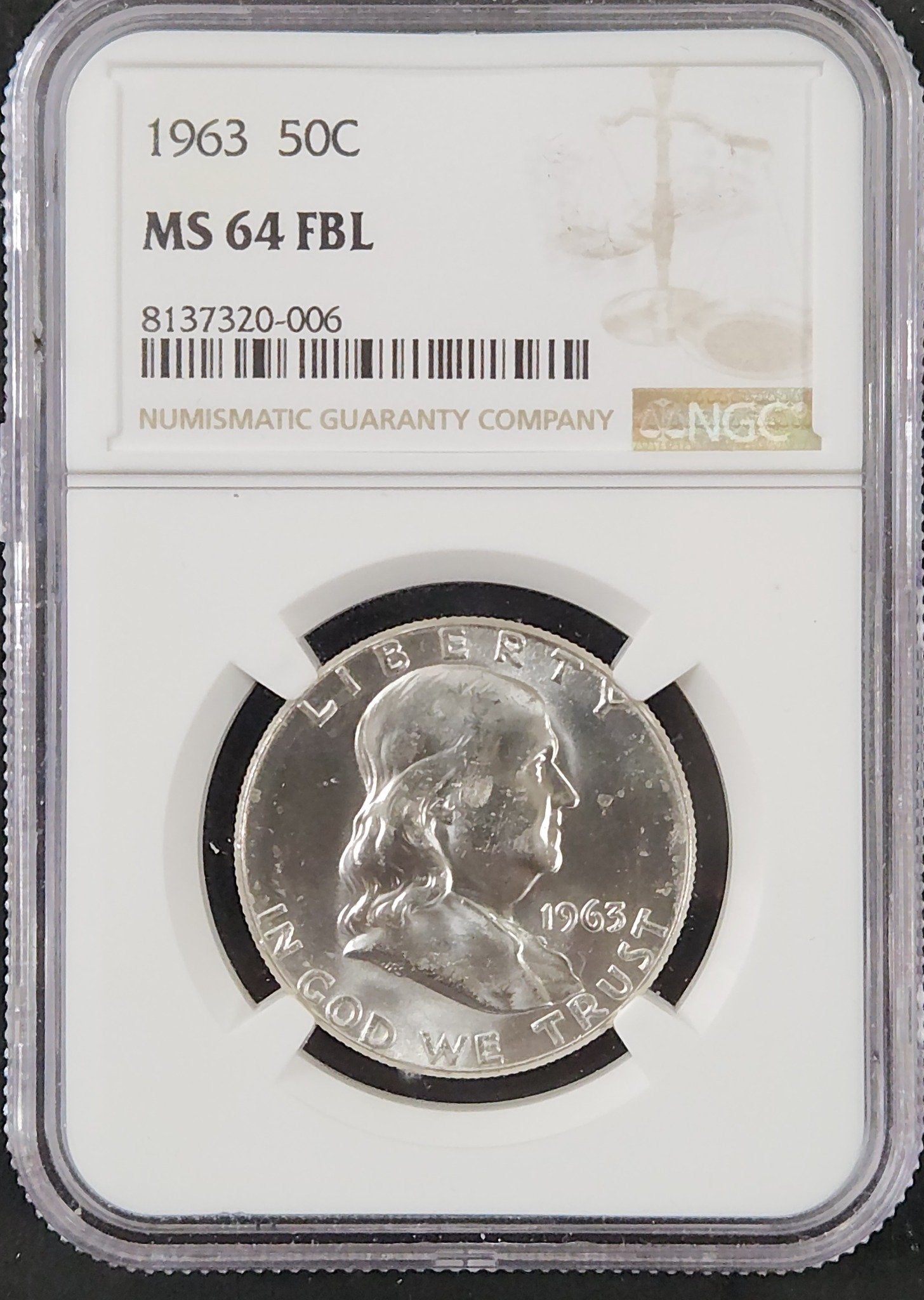 1963 Franklin Half Full Bell Lines MS64 6819.64-02668464008137320006 — Obverse