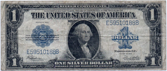 1923 $1 Silver Certificate Fr. 237 Large Size Currency – Speelman–White JSBU — Obverse