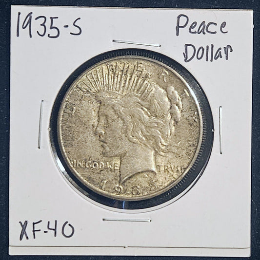 1935-S Peace Silver Dollar XF-40 TONED Obv & Rev 7912.40T-A — Obverse