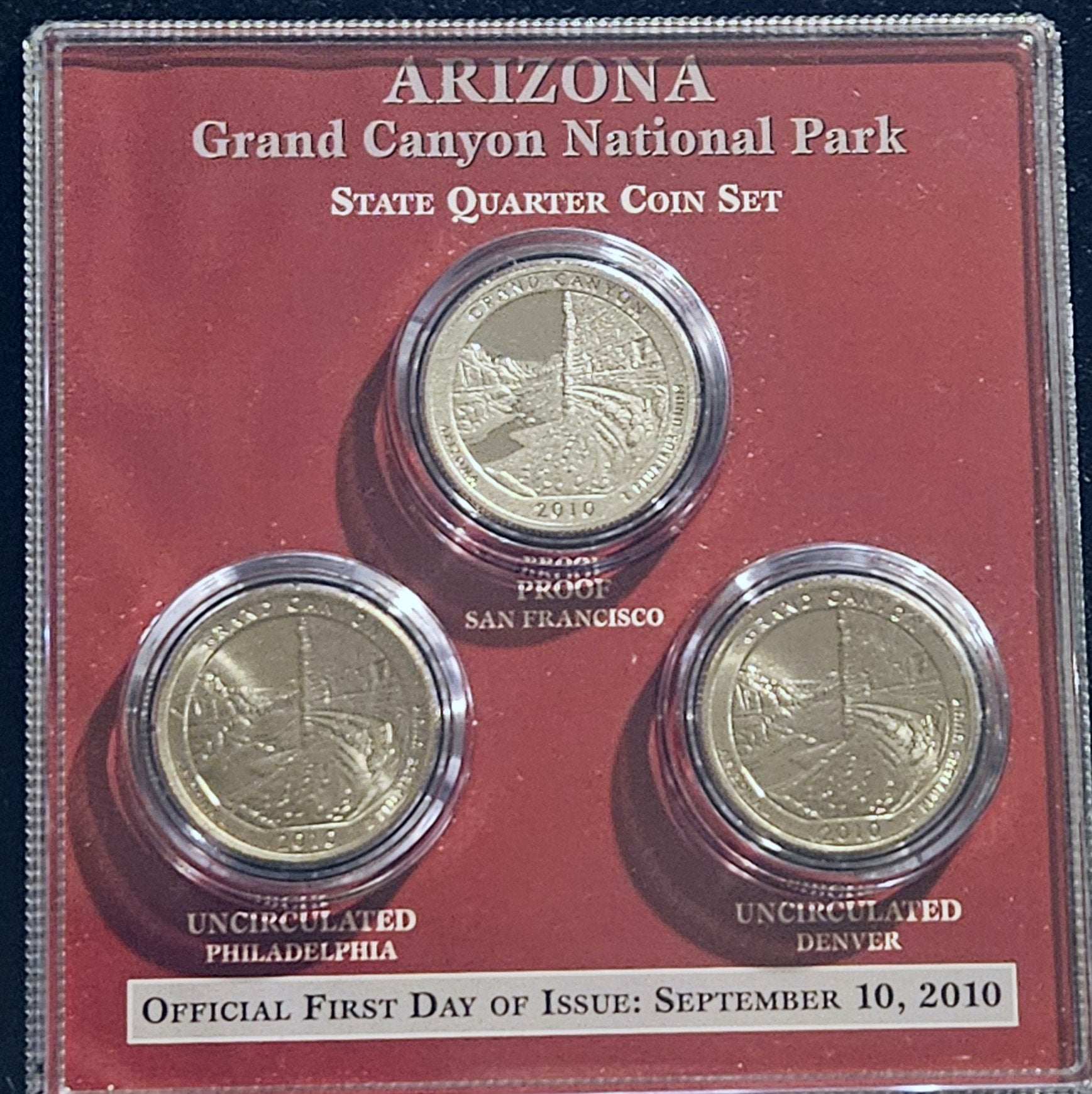 2010 P-D-S Arizona Grand Canyon America The Beautiful State Quarter Set QAC9 — Obverse