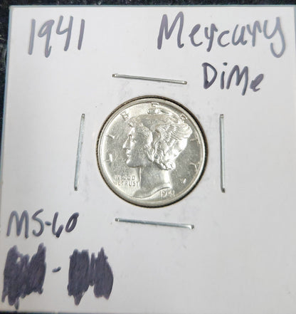 1941 Mercury Dime MS-60 4513.60-A — Obverse