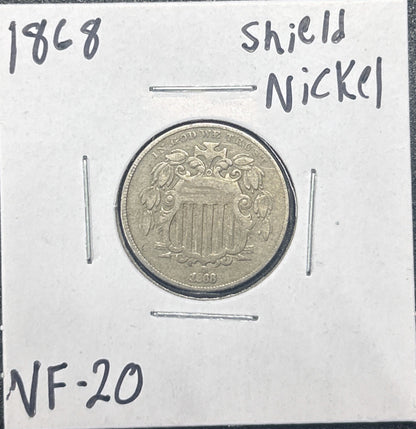 1868 Shield Nickel 2871.20-A — Obverse
