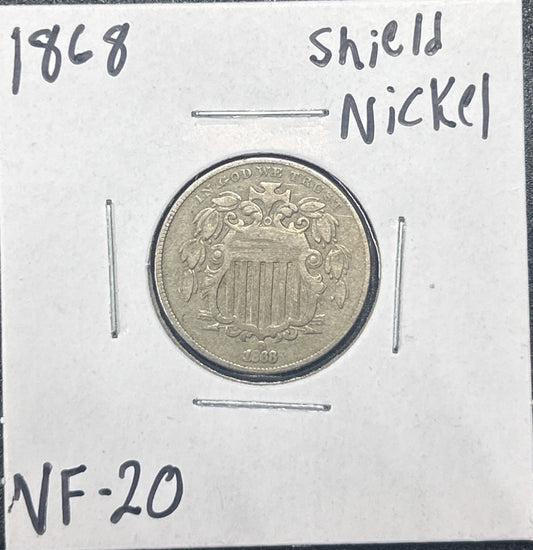 1868 Shield Nickel 2871.20-A — Obverse
