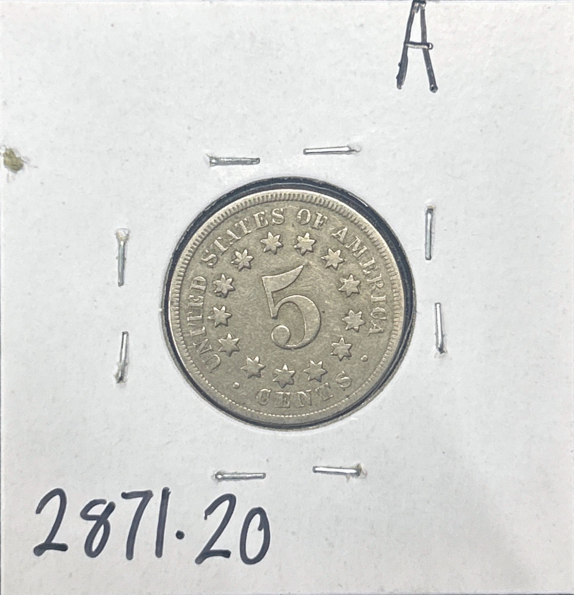 1868 Shield Nickel 2871.20-A — Reverse