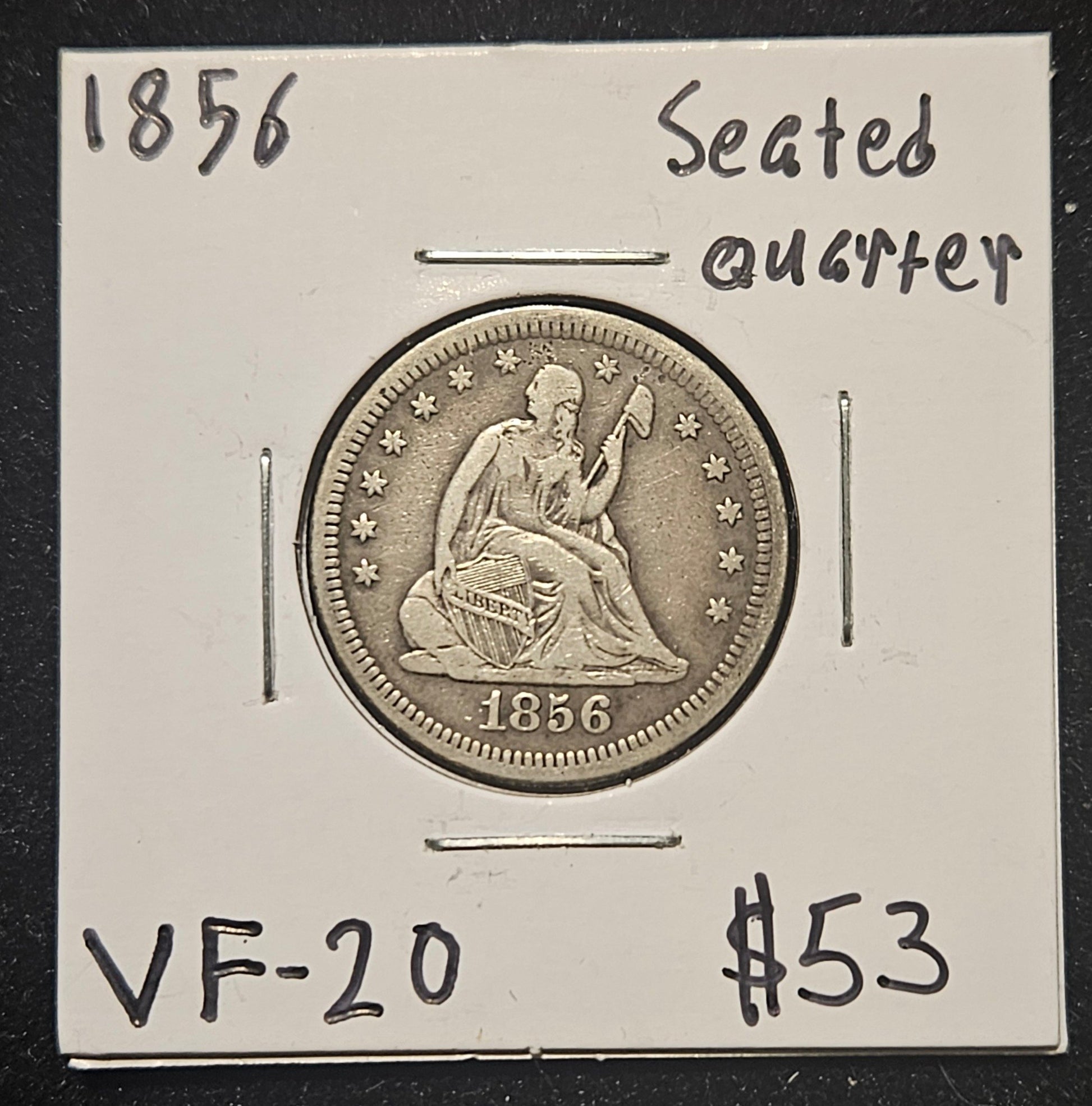 1856 Seated Liberty Quarter VF-20 5127.20-A — Obverse