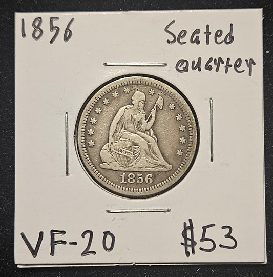 1856 Seated Liberty Quarter VF-20 5127.20-A — Obverse