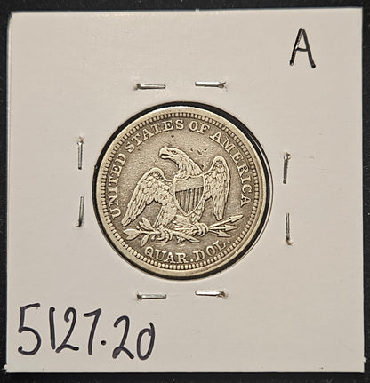 1856 Seated Liberty Quarter VF-20 5127.20-A — Reverse