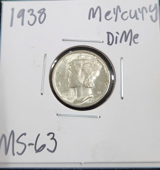 1938 Mercury Dime MS-63 4507.63-A — Obverse
