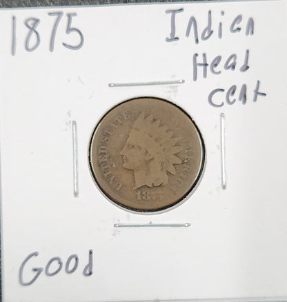 1875 Indian Head Cent GOOD 1338.D4-A — Obverse