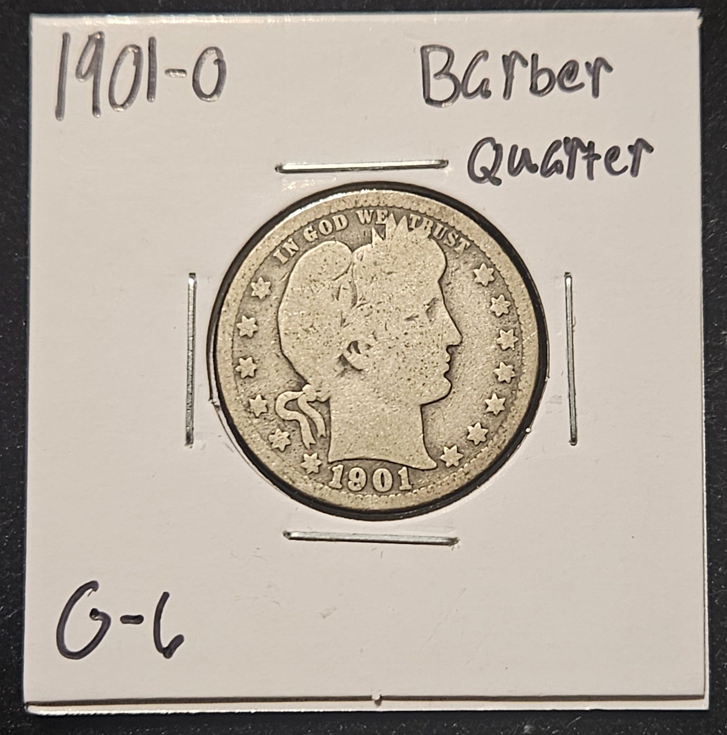 1901-O Barber Quarter G-6 5431.6-A — Obverse