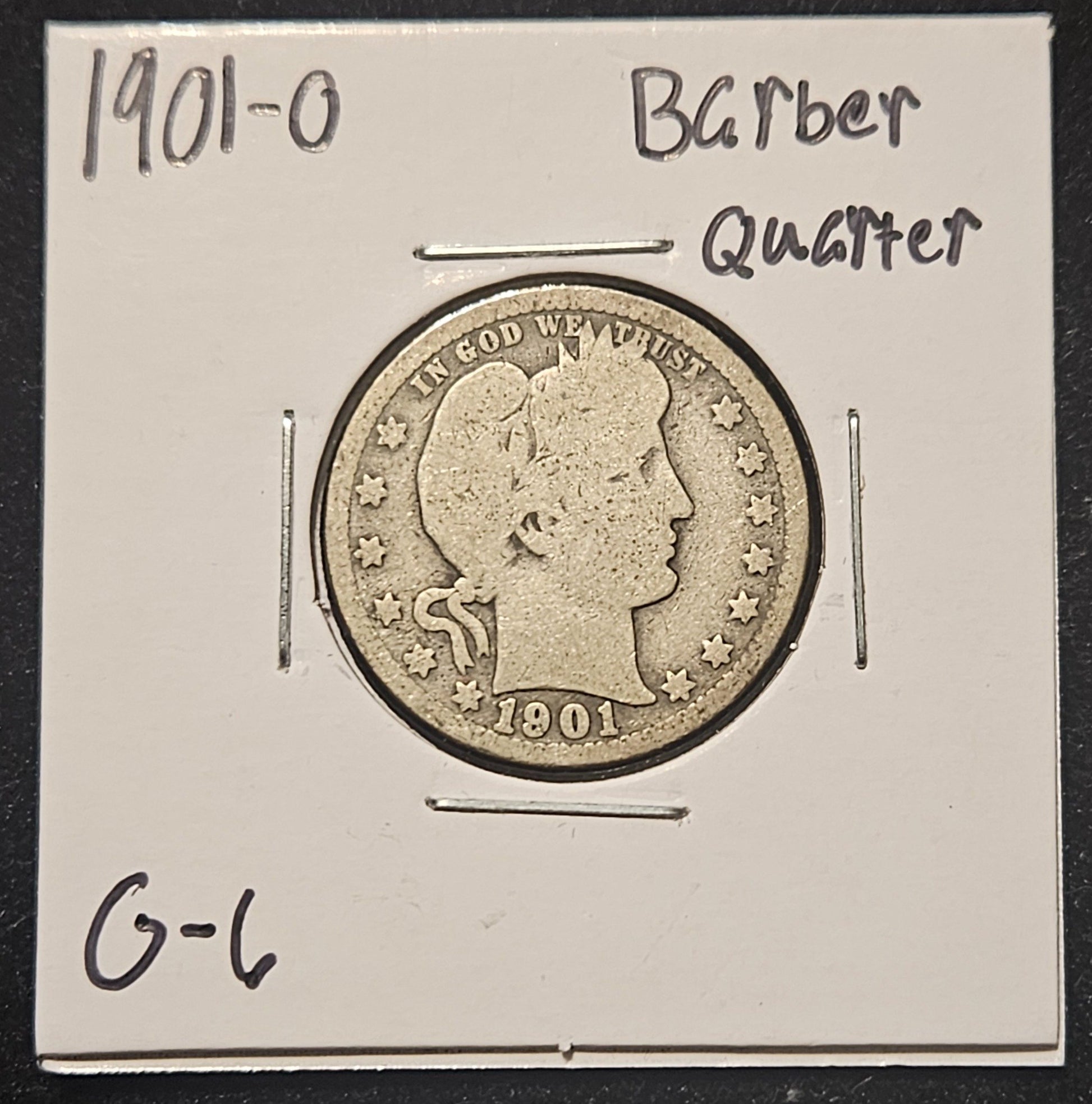 1901-O Barber Quarter G-6 5431.6-A — Obverse