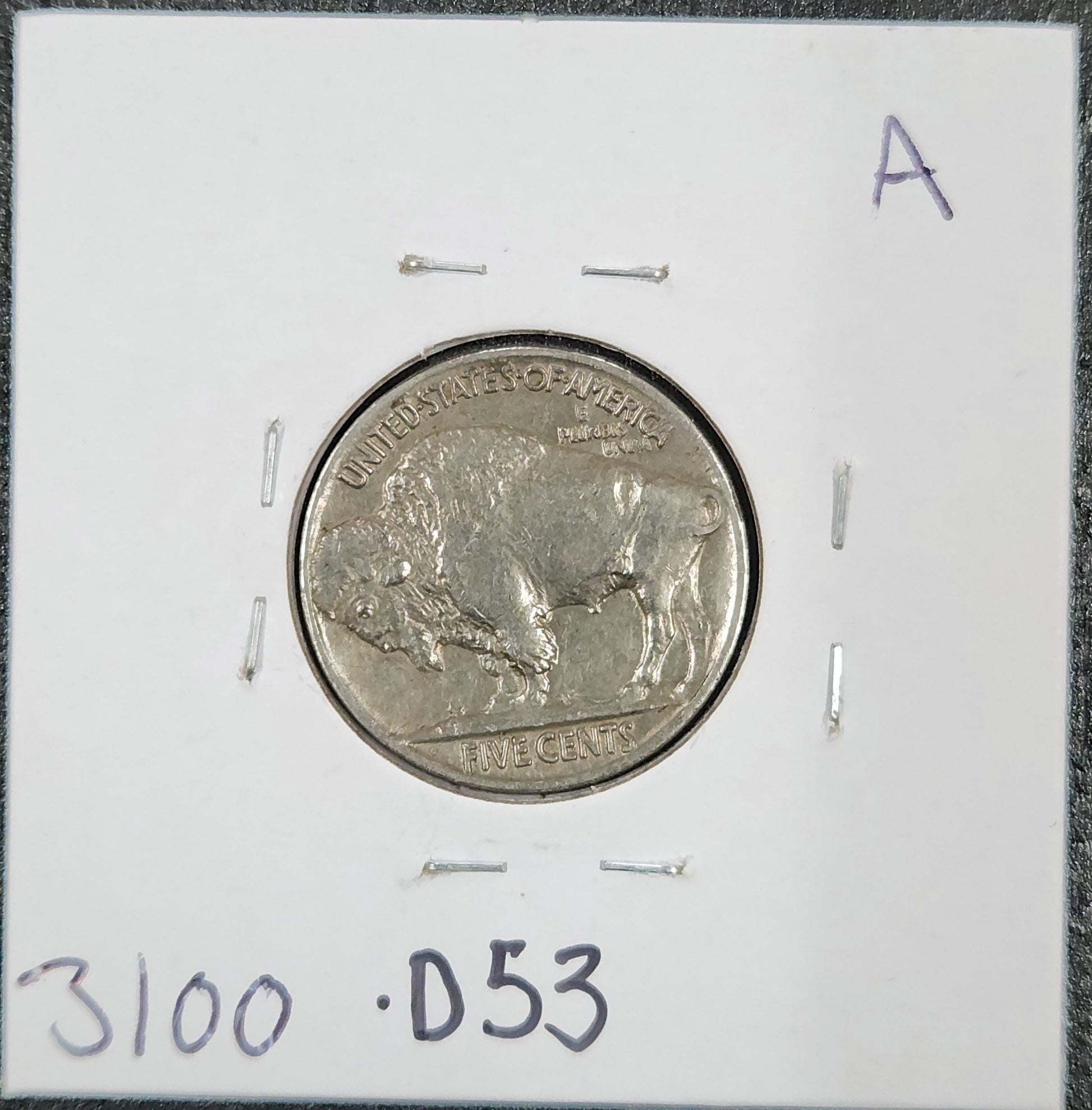 1937 Buffalo Nickel AU-D53 3100.D53-A — Reverse