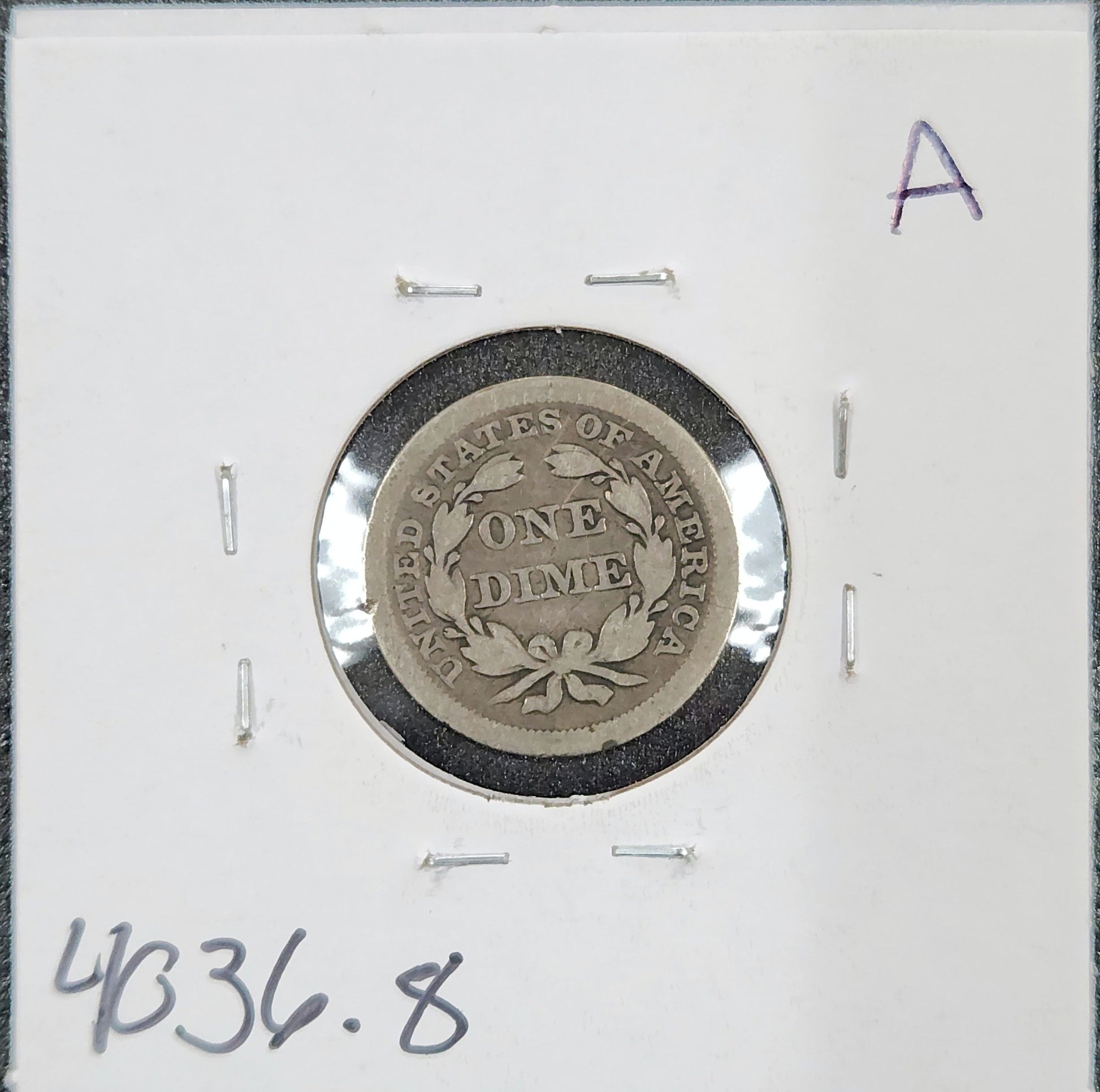 1845 Seated Dime VG-8 4036.8-A — Reverse