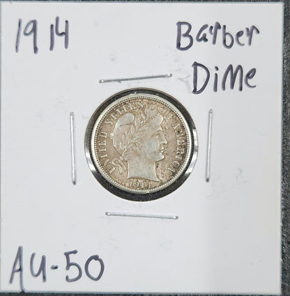 1914 Barber Dime AU-50 4343.50-A — Obverse
