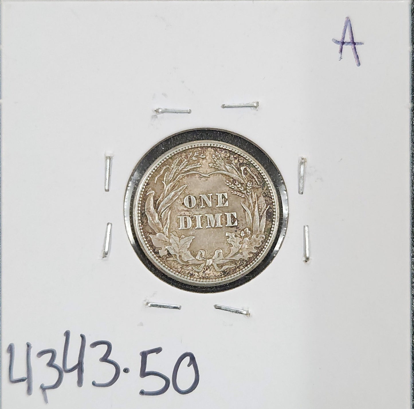 1914 Barber Dime AU-50 4343.50-A — Reverse