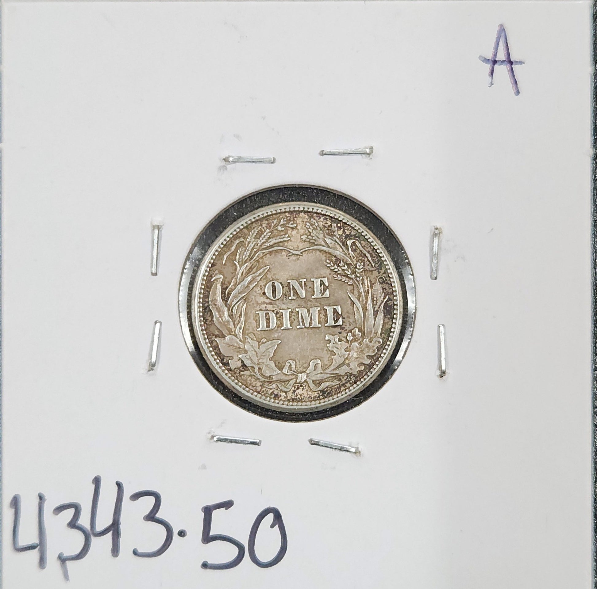 1914 Barber Dime AU-50 4343.50-A — Reverse