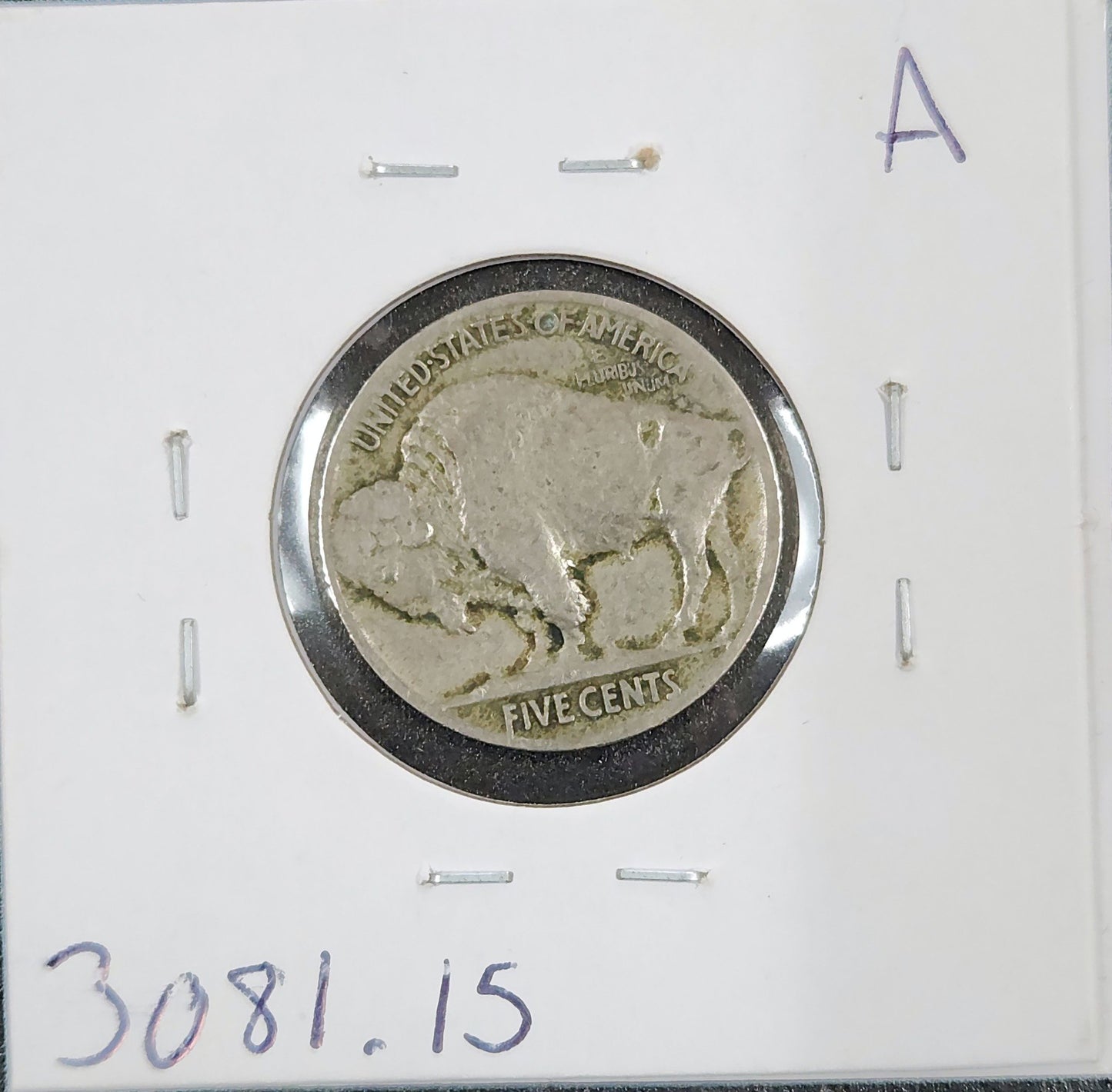1916 Buffalo Nickel F-15 3081.15-A — Reverse