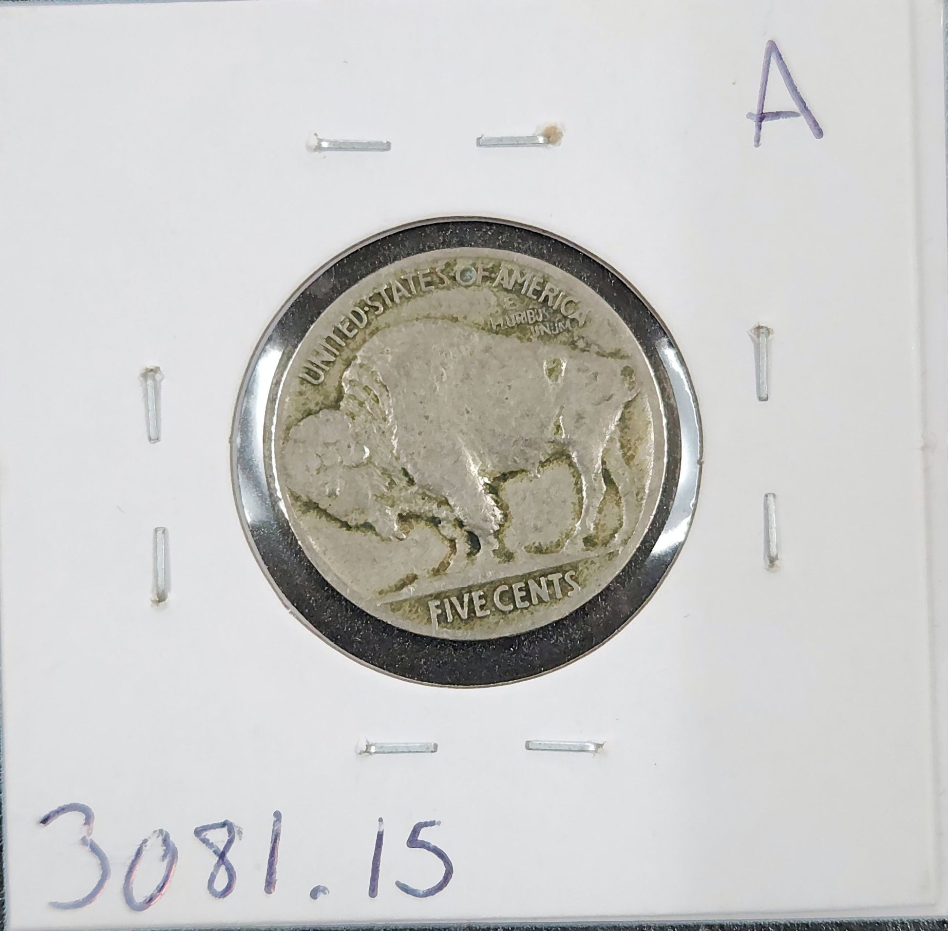 1916 Buffalo Nickel F-15 3081.15-A — Reverse