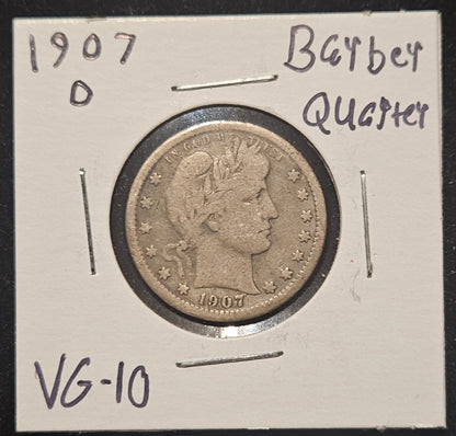1907-O Barber Quarter VG-10 5443.10-A — Obverse