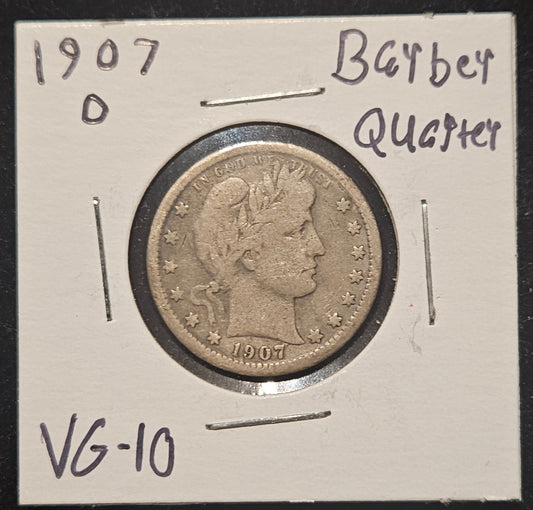 1907-O Barber Quarter VG-10 5443.10-A — Obverse