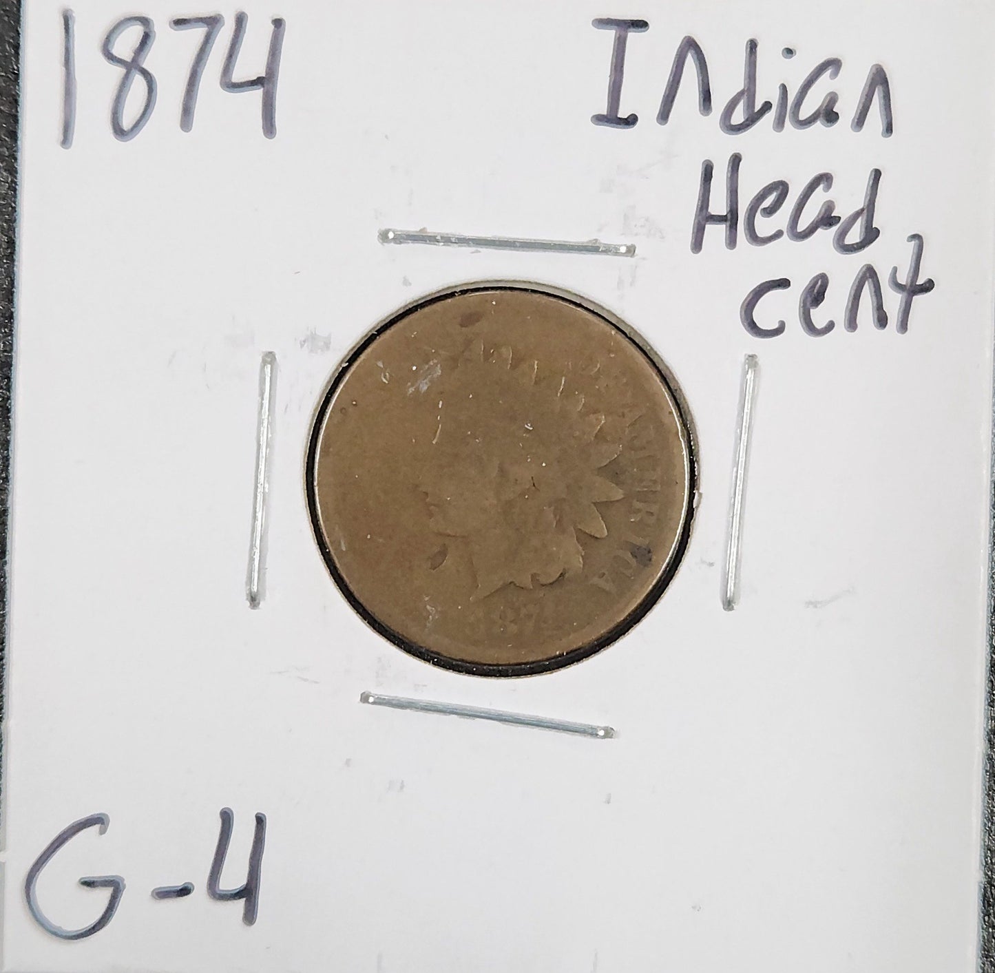 1874 Indian Head Cent G-4 1335.4-B — Obverse