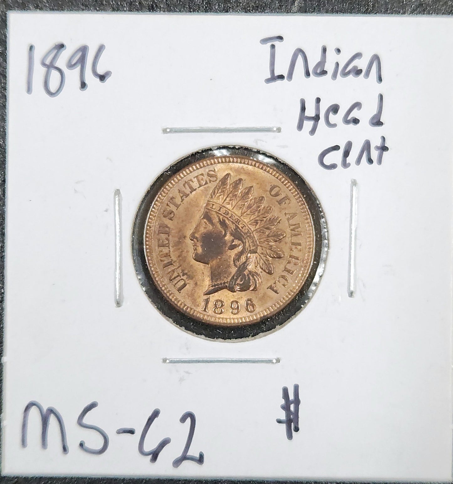 1896 Indian Head Cent MS-62 1407.62-A — Obverse