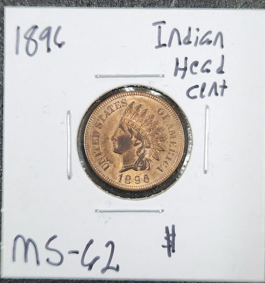 1896 Indian Head Cent MS-62 1407.62-A — Obverse