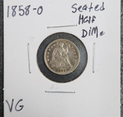 1858-O Seated Half Dime VG 3822.D10-A — Obverse