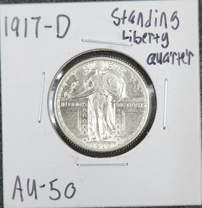 1917-D Standing Liberty Quarter AU-50 5563.50-A — Obverse