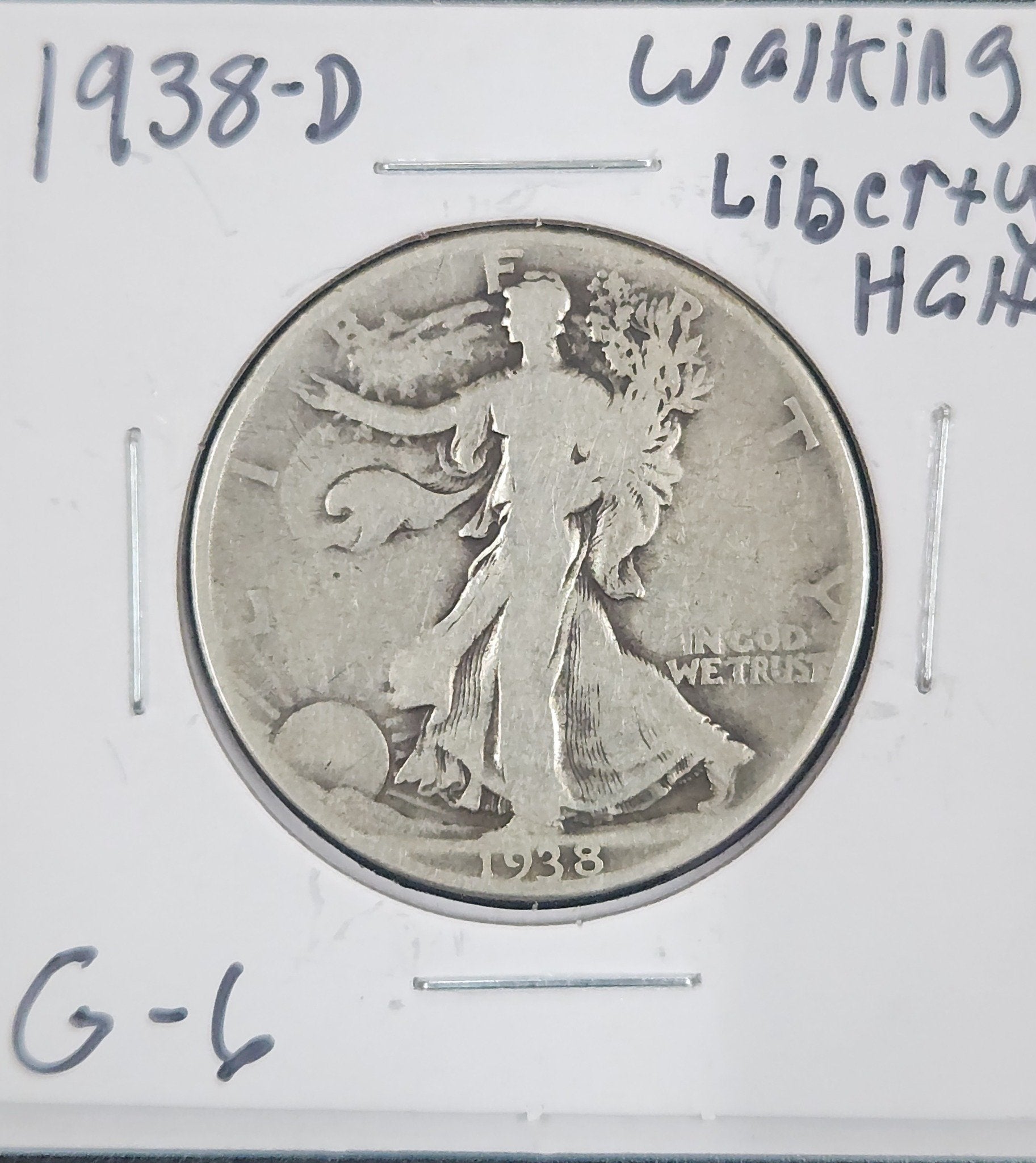 1938-D Walking Liberty Half G-6 6739.6-A — Obverse