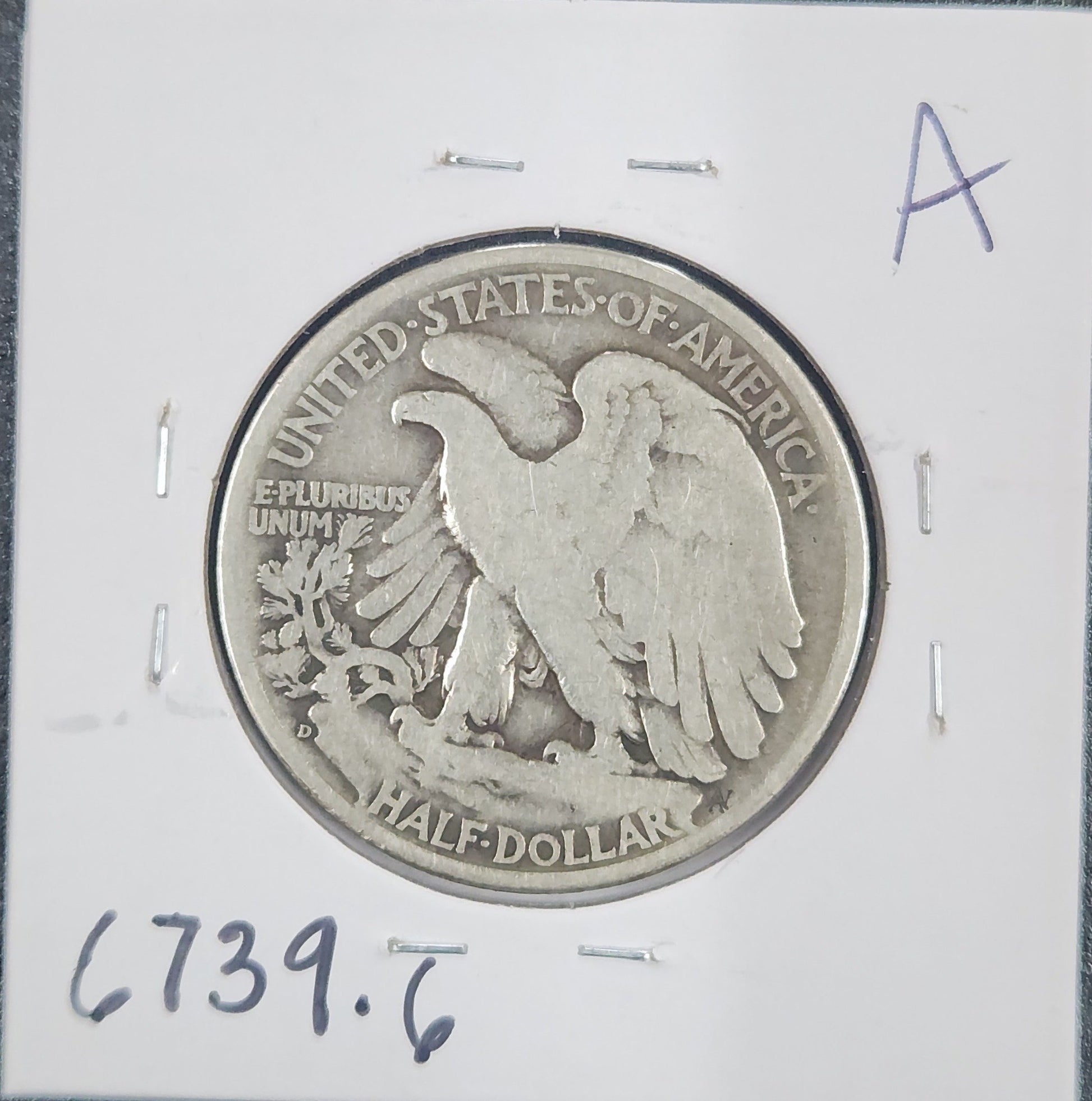 1938-D Walking Liberty Half G-6 6739.6-A — Reverse