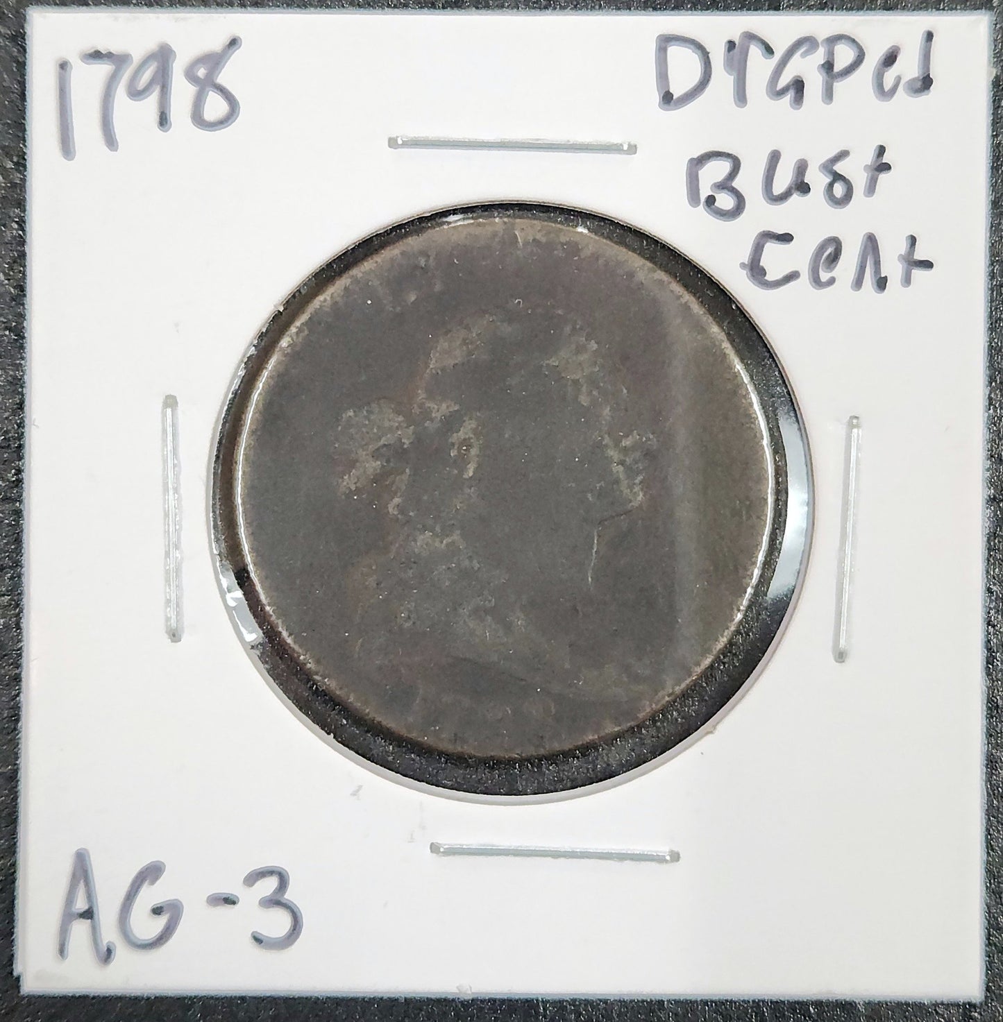 1798 Draped Bust Cent AG-3 774.3-A — Obverse