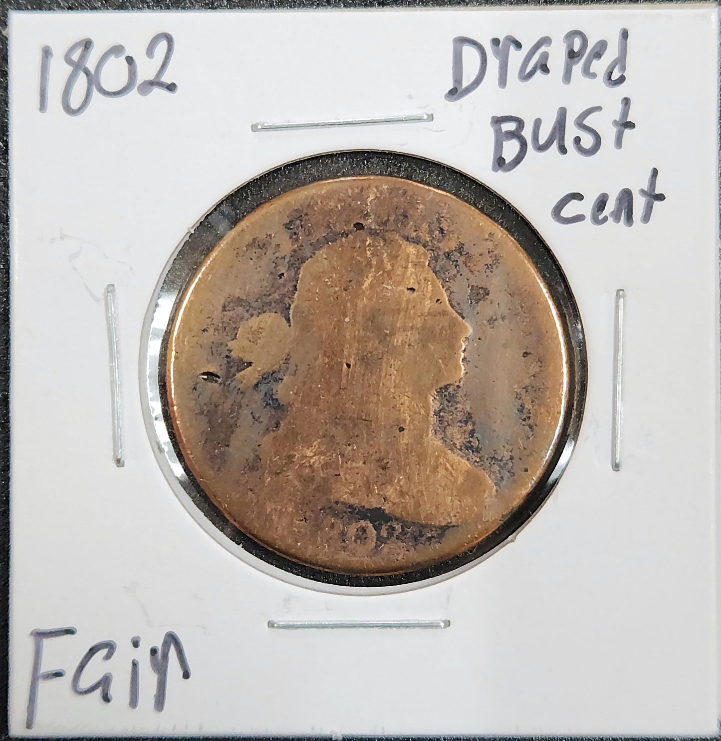 1802 Draped Bust Cent FAIR 798.D2-A — Obverse