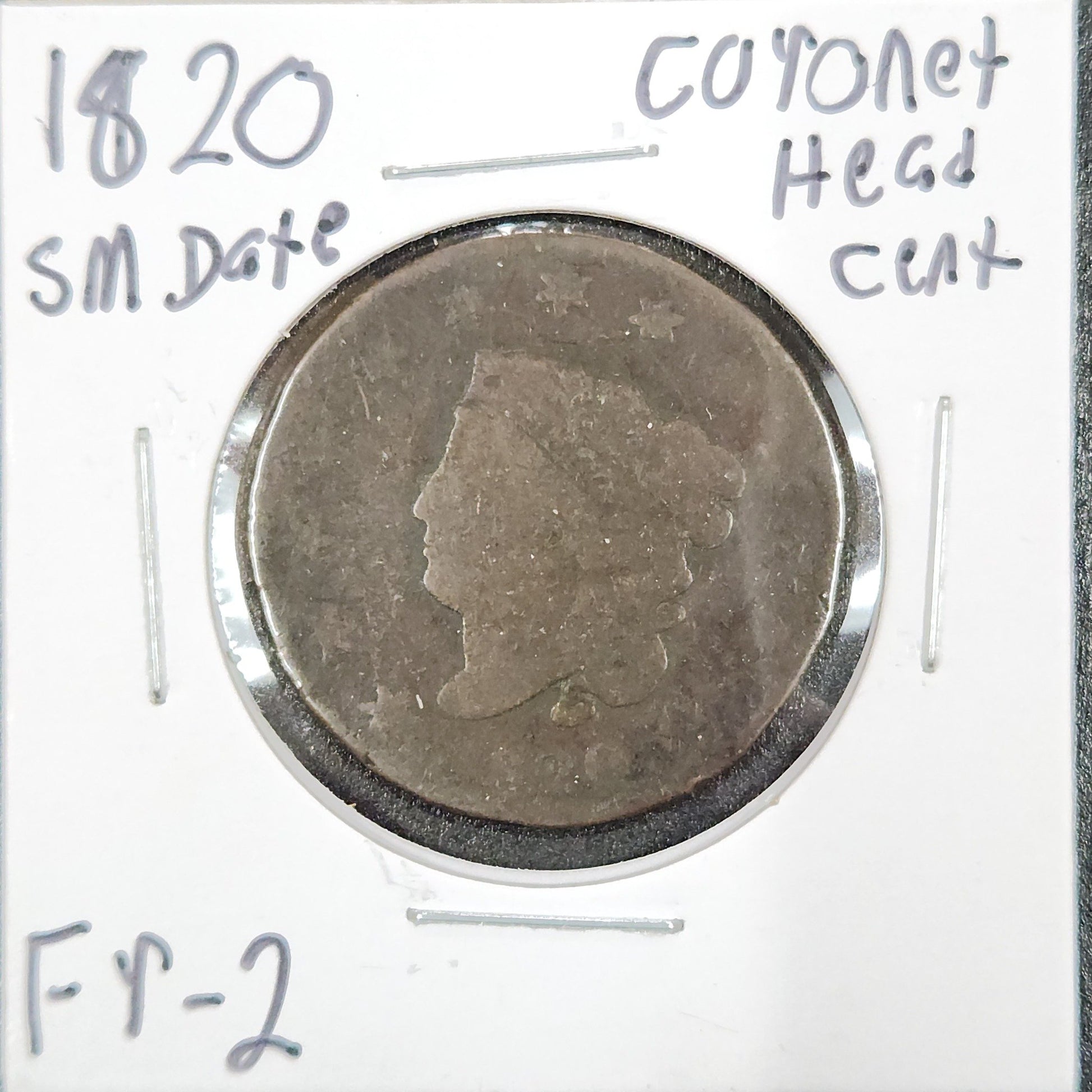 1820 Coronet Head Cent Small Date FR-2 901.2-A — Obverse