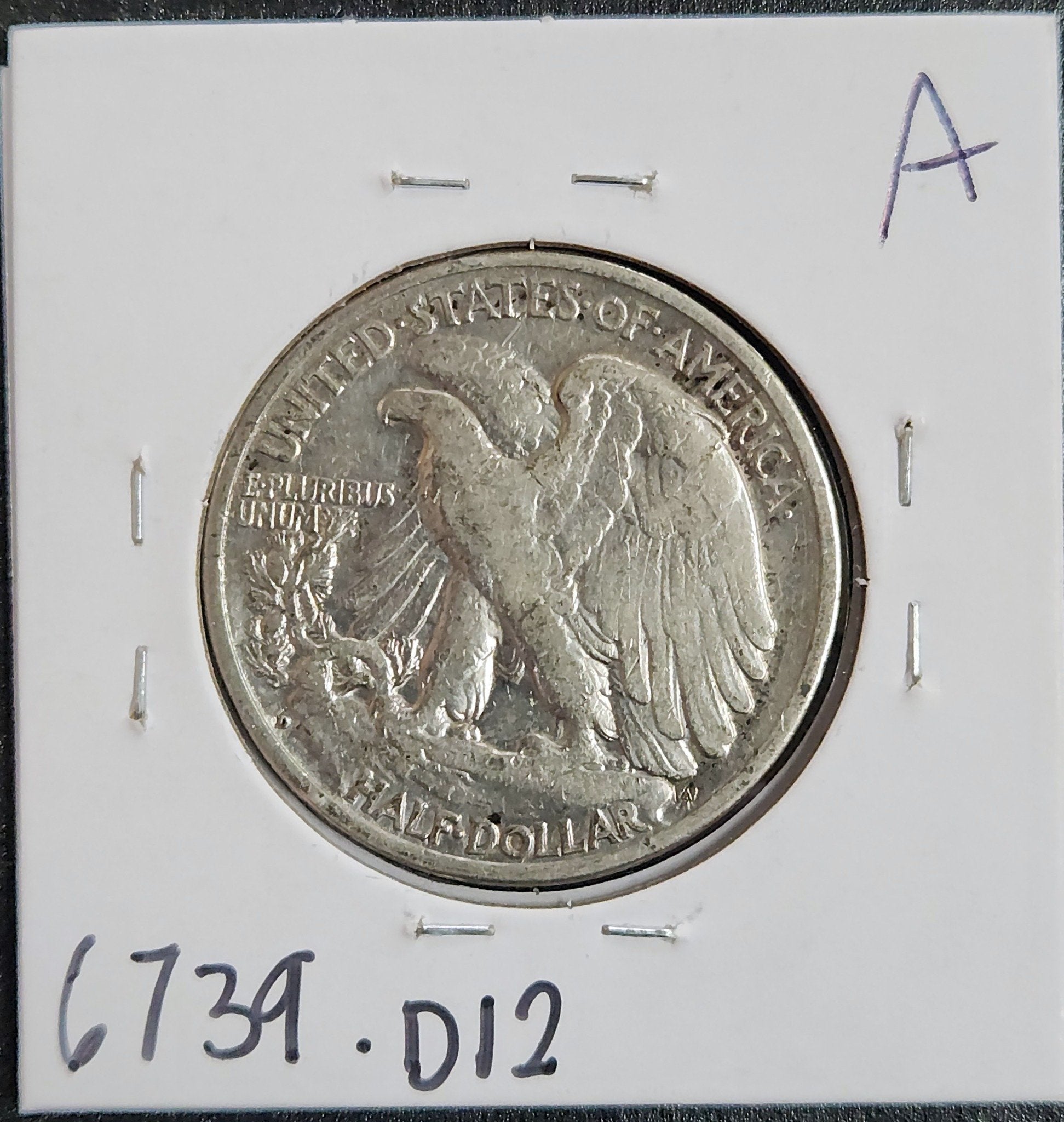1938-D Walking Liberty Half Fine 6739.D12-A — Reverse